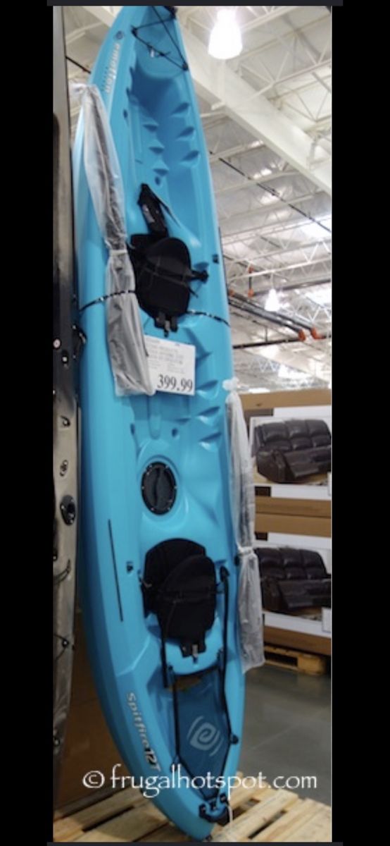 Emotion Spitfire 12T Tandem Kayak - 2 Person, Blue, Stable with Storage & Paddles