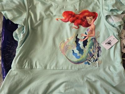 NWT Disney Little Mermaid Ariel Mint Green Ruffle Tunic Top Size 9-10