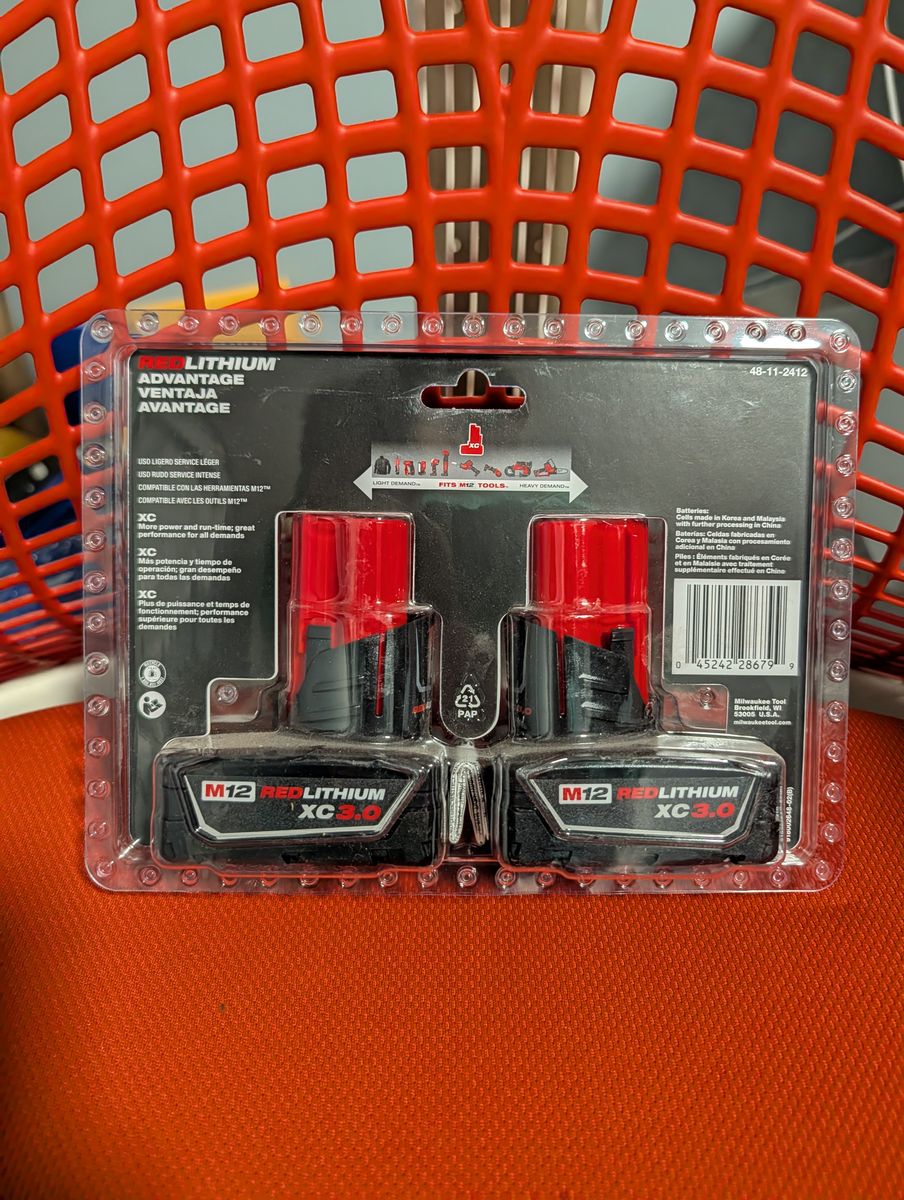 Milwaukee M12 12-Volt Lithium-Ion XC Extended Capacity 3.0 Ah Battery Pack 2-Pack