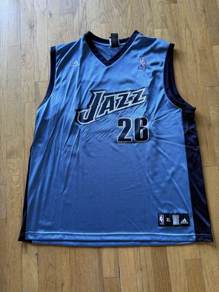 Adidas Utah Jazz Kyle Korver #26 Autographed NBA Jersey Size XL Blue