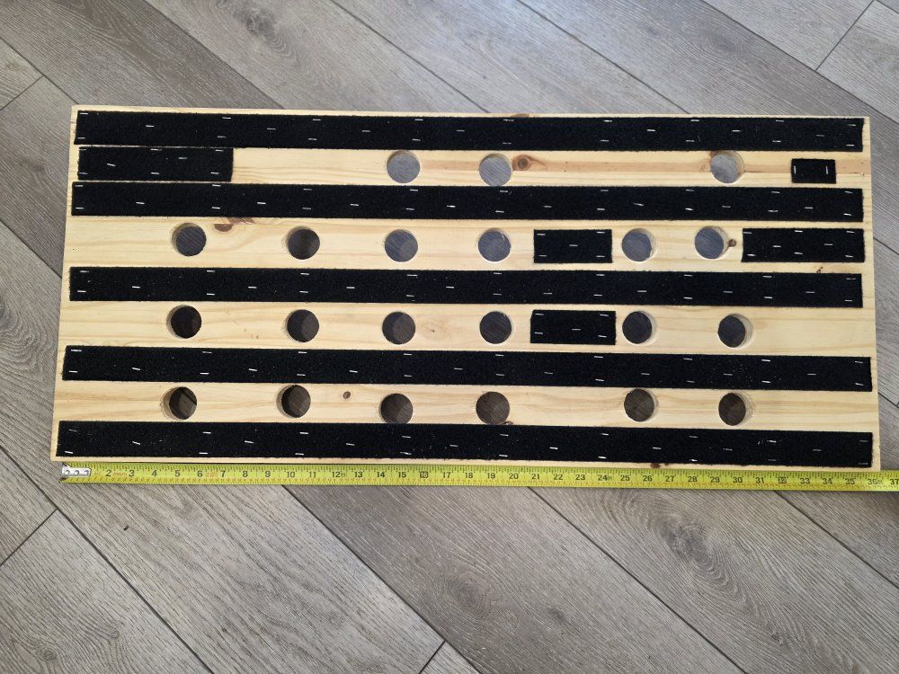 Custom Handmade Wooden Guitar Pedalboard with Velcro & Cable Management - 36" x 11.5"