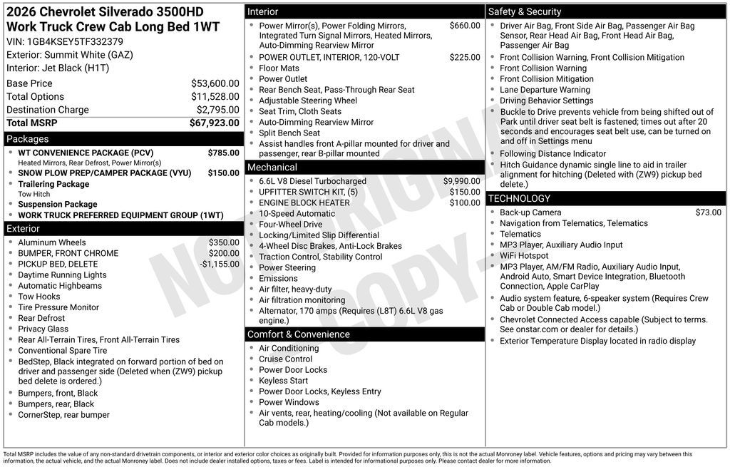 2026 Chevrolet Silverado 3500 Work Truck