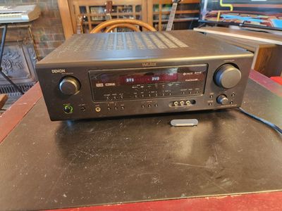 Denon stereo receiver Model AVR-587 9.1 Surround Sound, Two digital optical ports, two coaxial, Works perfect, very powerful.