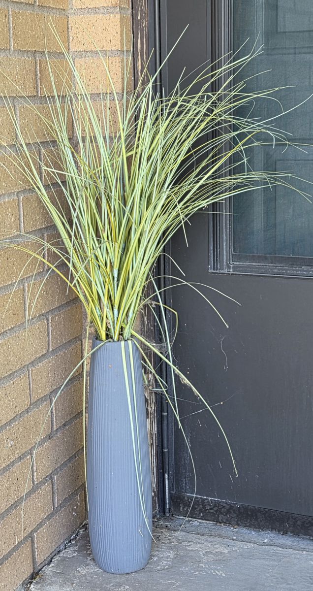 Decorative Outdoor/Indoor Planter with Faux Grass