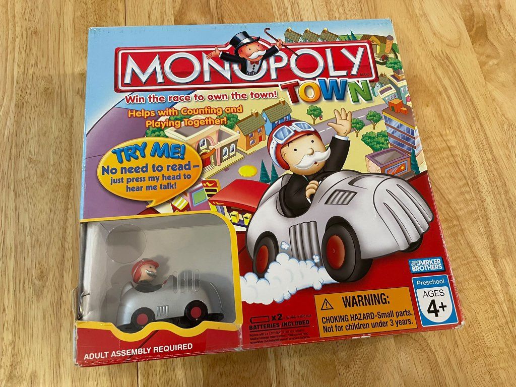 Monopoly Town Board Game - Complete with Mr. Monopoly Car & Pieces, Ages 4+