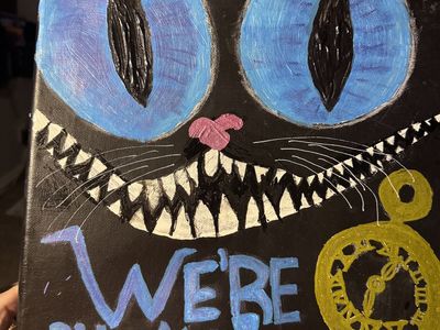 Cheshire Cat 11”X11” Acrylic Painting