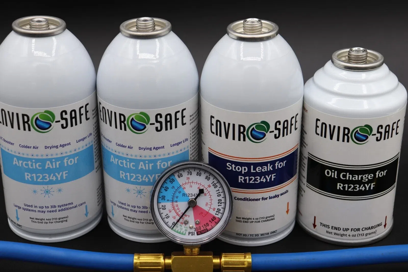 EnviroSafe R-1234YF 4 oz Automotive Refrigerant with Charging Gauge