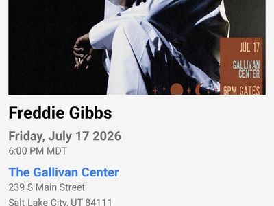 Freddie Gibbs Concert Ticket - The Gallivan Center - July 17, 2026