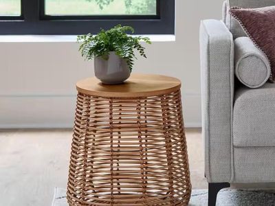 PALA 17.3in Natural Rattan Side Table by StyleWell
