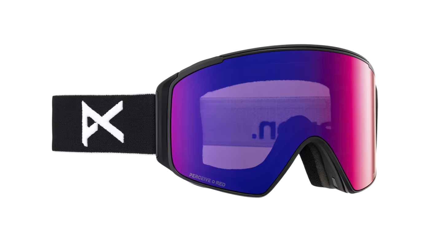 Anon M4S Cylindrical Adult Goggle + MFI Face Mask + Bonus Lens - Black/Percieve Red