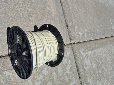 350' Partial spool of 12 ga. Electrical Wire, White. THHN OR THWN