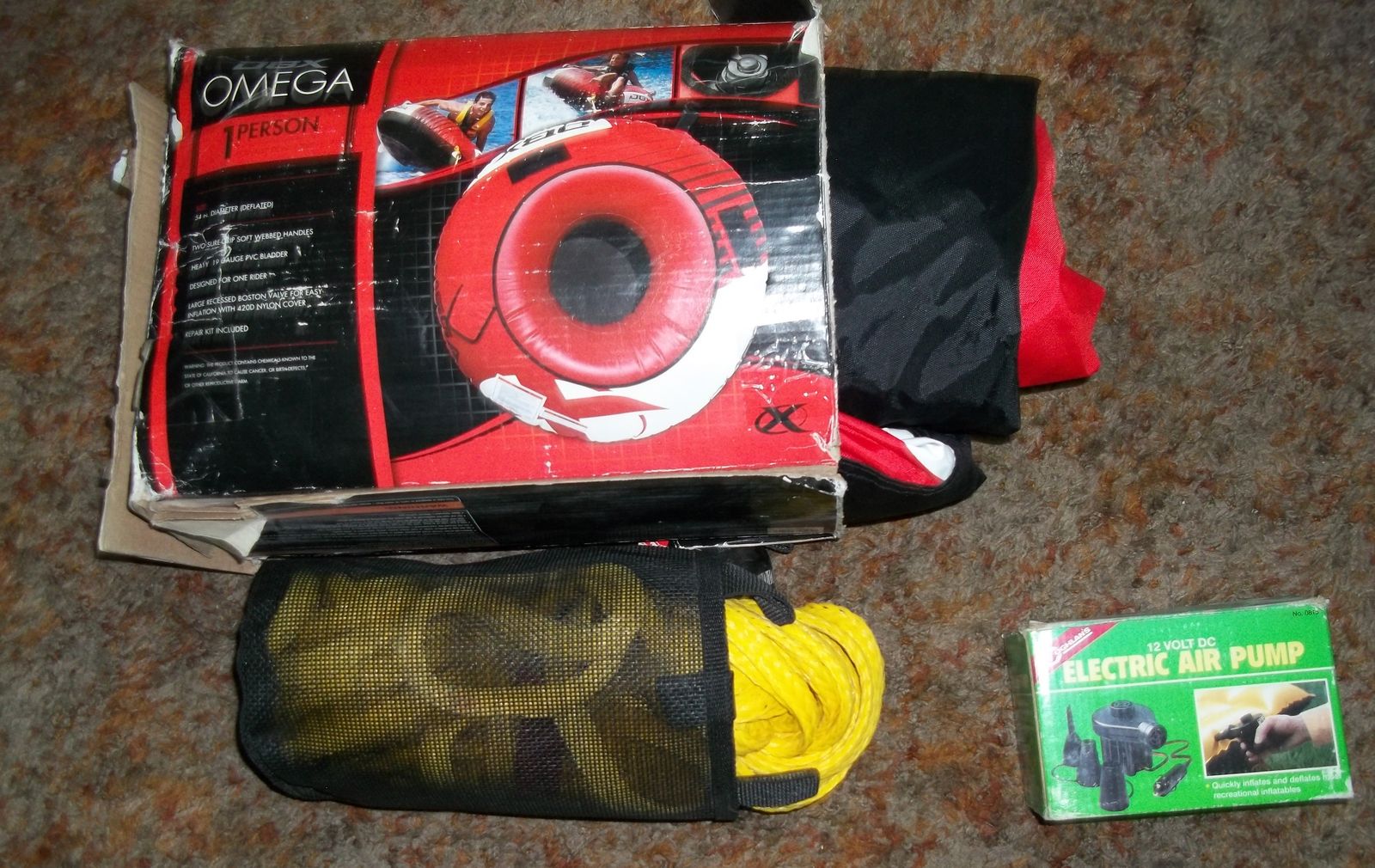 Towable Water Tube + Tow Rope +Electric Pump