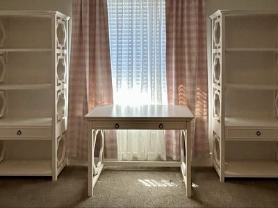 Pottery Barn Tall Bookshelves & Desk Set white