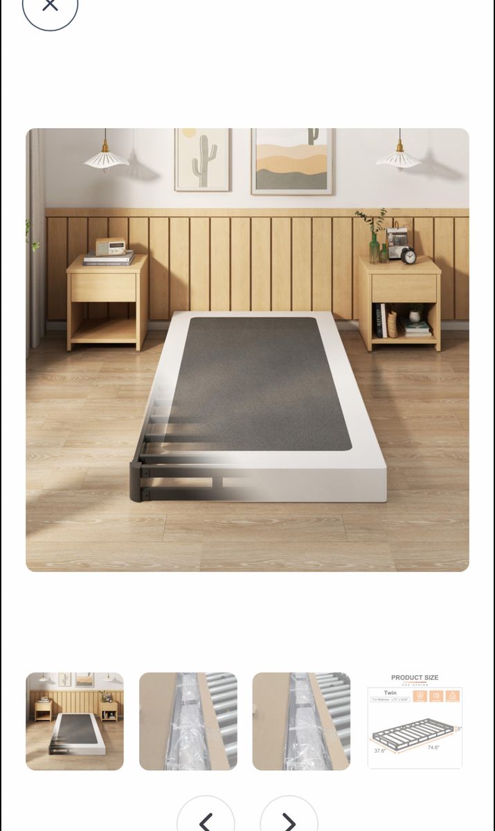 EMODA twin size metal box frame w/cover