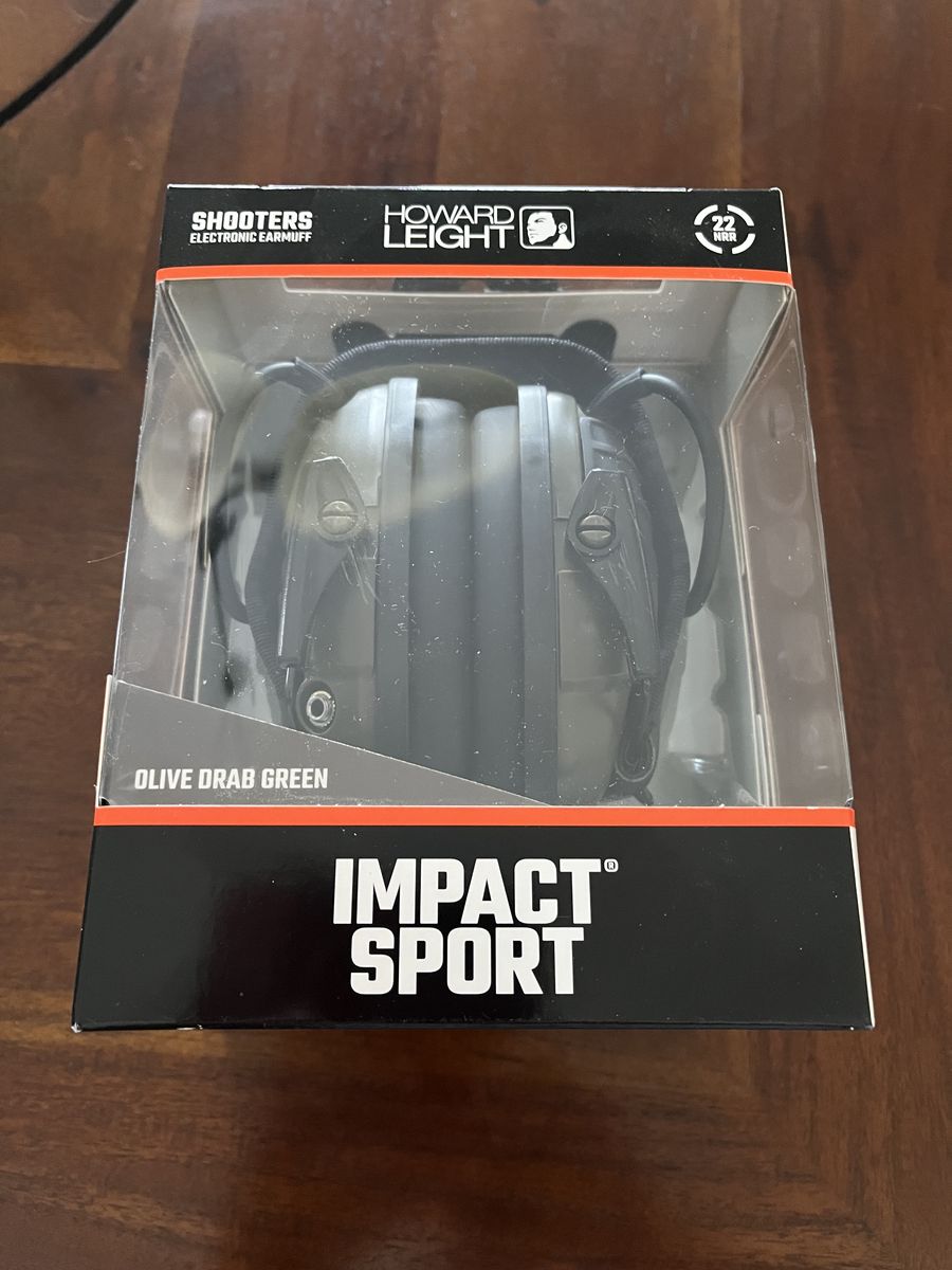 Howard Leight Impact Sport Electronic Earmuffs - Olive Drab Green, 22 NRR Hearing Protection