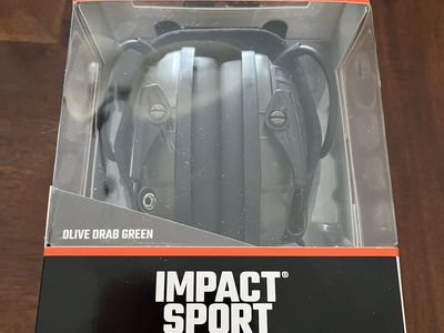 Howard Leight Impact Sport Electronic Earmuffs - Olive Drab Green, 22 NRR Hearing Protection