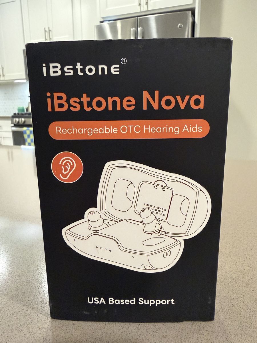 iBstone Nova Rechargeable OTC Hearing Aids with Charging Case