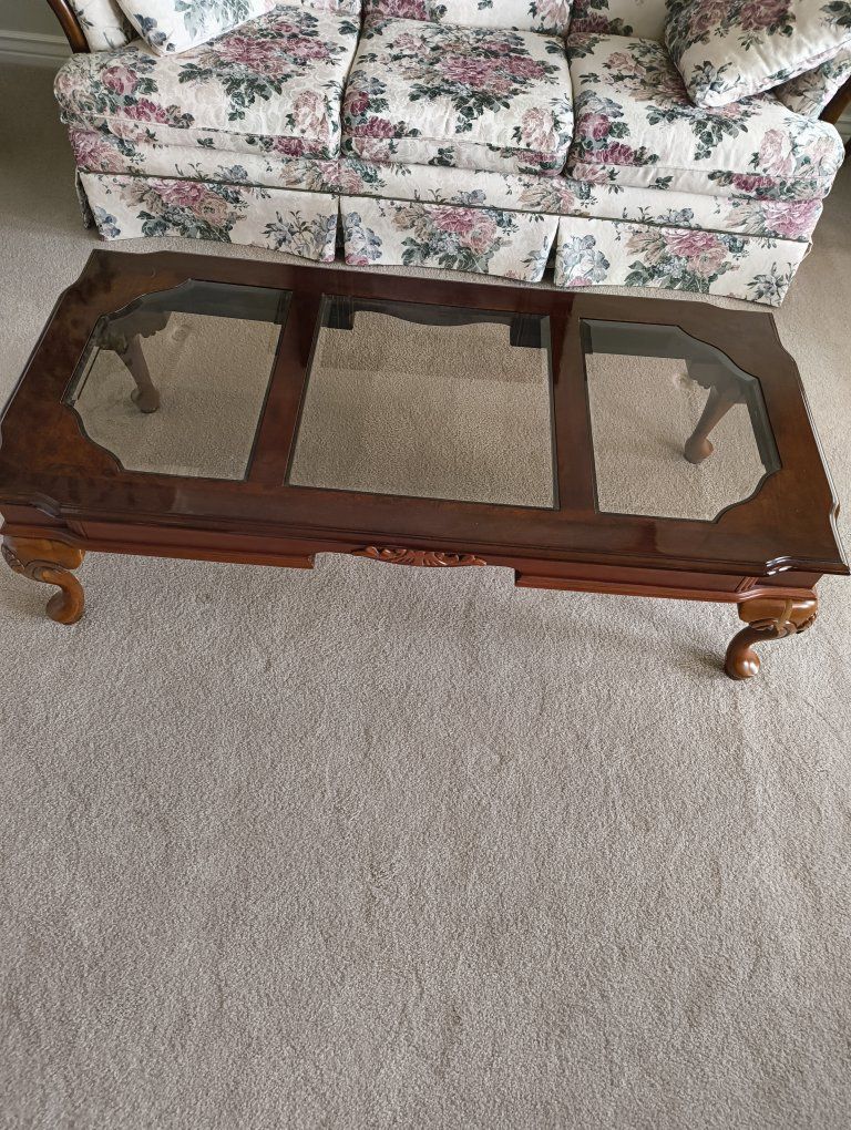 coffee table and 2 matching side tables