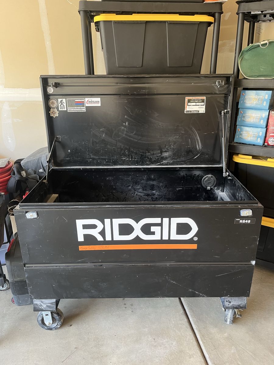 RIDGID R848 Mobile Storage Box Tool Chest Heavy Duty Black Casters