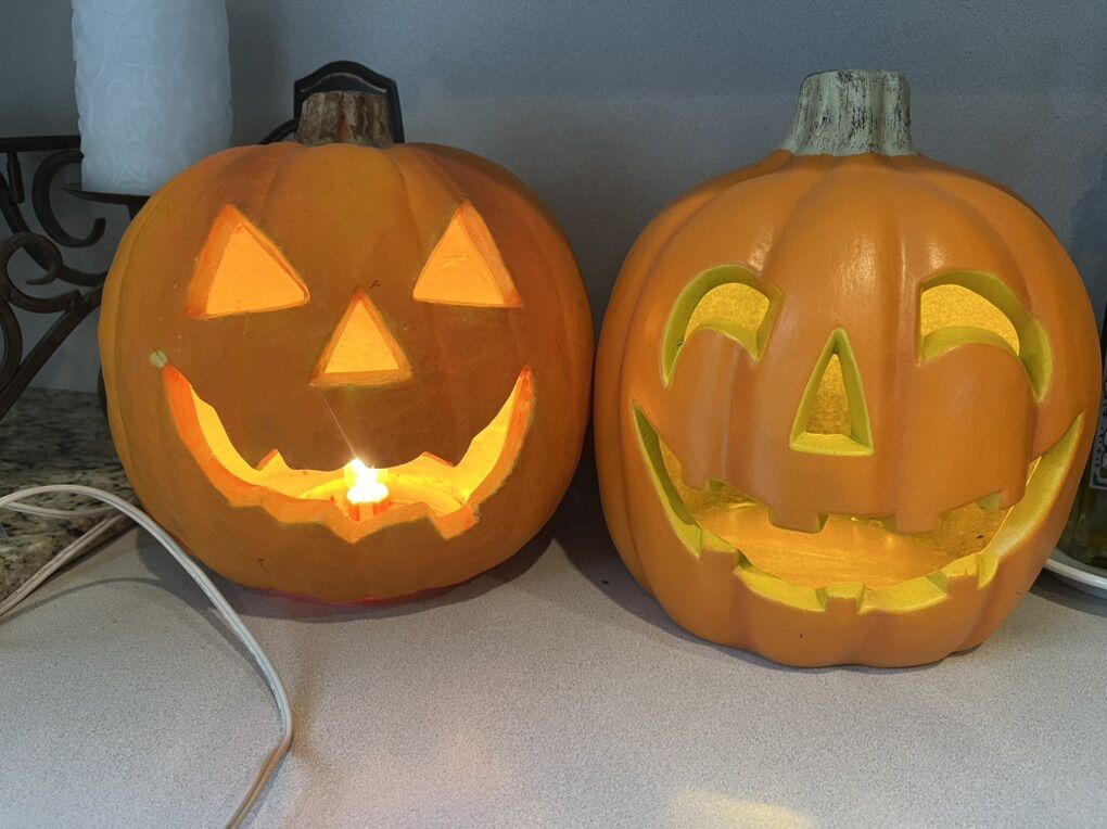 Set Of 2 Light Up Pumpkins