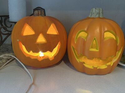 Set Of 2 Light Up Pumpkins