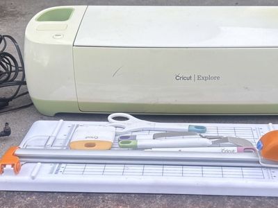 Cricut Explore Cutting Machine with Paper Trimmer, Tools, and Power Adapter