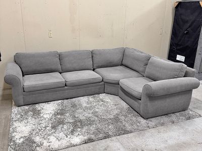 Pottery Barn Gray Sectional Couch - Delivery Available