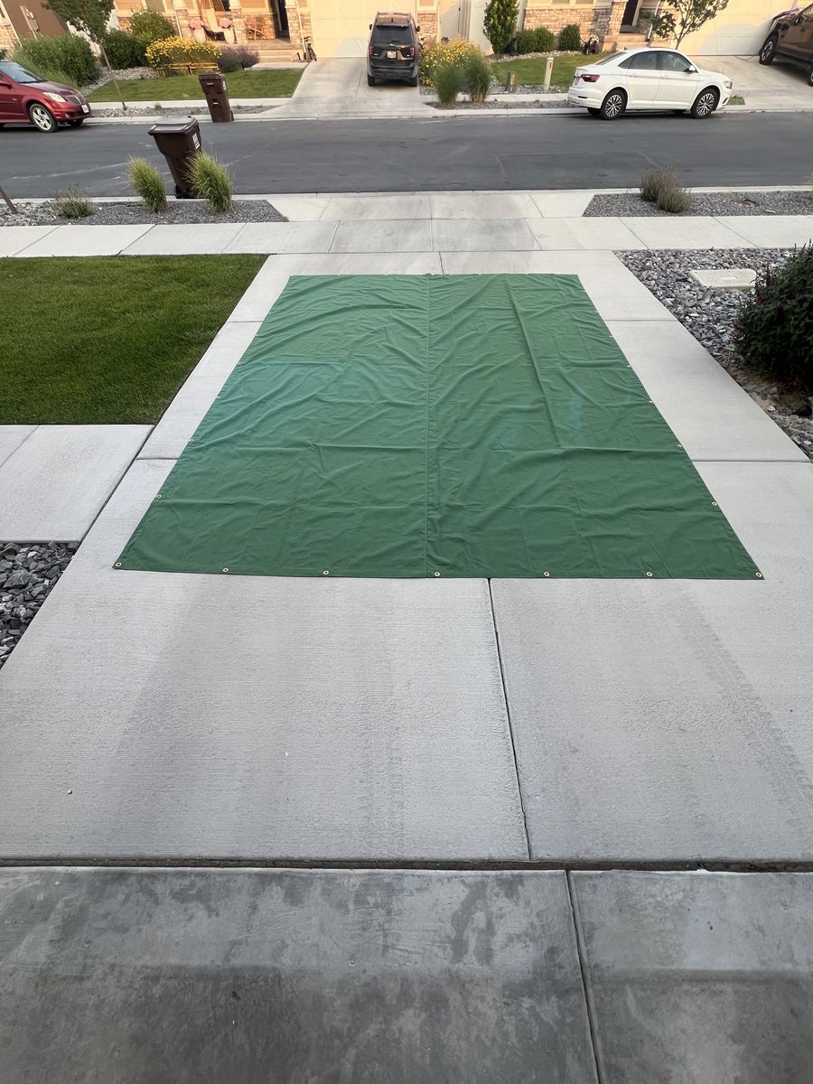 12’ x 16’ Xpose Safety Canvas Tarp - 10oz Green Canvas Tarps Heavy Duty Water Resistant with Brass Grommets