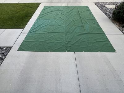 12’ x 16’ Xpose Safety Canvas Tarp - 10oz Green Canvas Tarps Heavy Duty Water Resistant with Brass Grommets