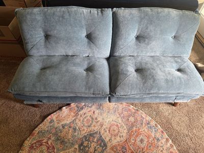 LINSY HOME Loveseat, Futon, Sofa Bed, 70" Chenille Futon Couch with Adjustable Backrest Armrest, 3 in 1 Convertible Comfy Sleep