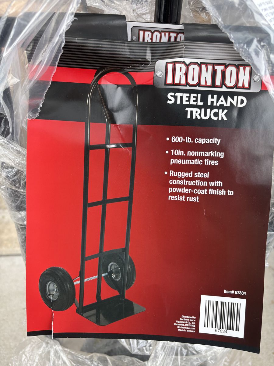 Ironton Steel Hand Truck with 600-lb Capacity and 10-in Tires