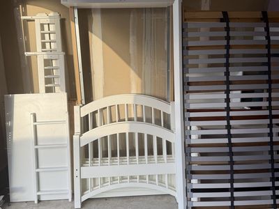 Bunk bed - IKEA - white - good condition - includes 2 twin mattresses (has all parts and instructions)