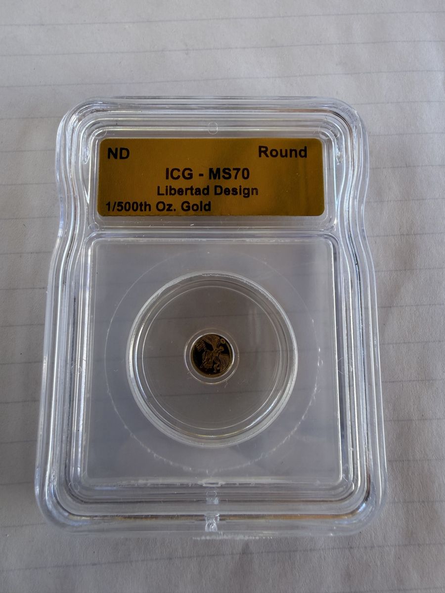 ICG-MS70 Libertad Design 1/500th oz Gold Round Graded Coin