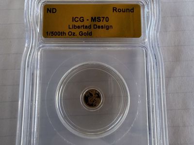 ICG-MS70 Libertad Design 1/500th oz Gold Round Graded Coin