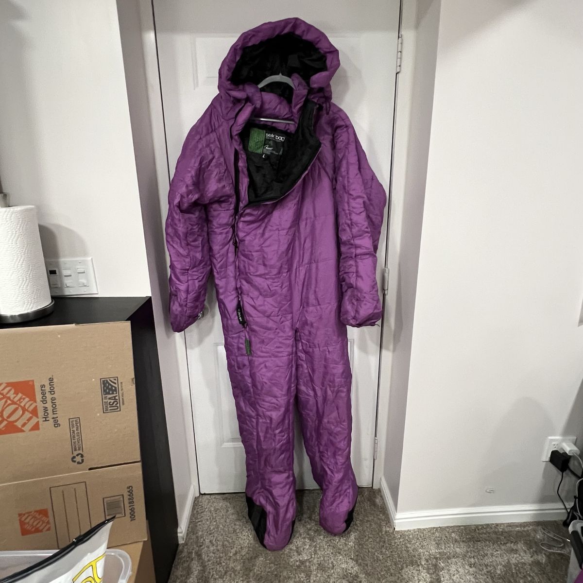 45° Selk’Bag Lite w/ Stuff Sack – Adult Large – Purple - Sleeping Bag Onesie