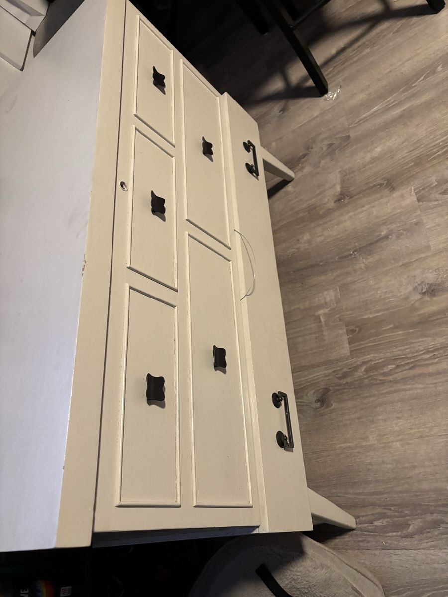 Lane Cedar Chest Blanket Storage Trunk White Wood with Black Hardware