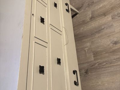 Lane Cedar Chest Blanket Storage Trunk White Wood with Black Hardware
