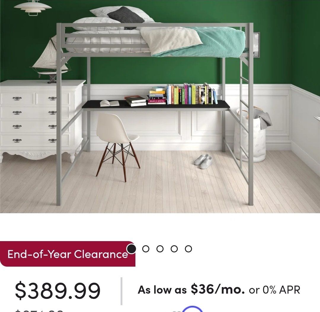 FULL SIZE LOFT BED WITH MATTRESS