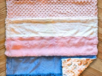 Handmade Minky Baby Blanket Custom Striped Sensory Play Mat