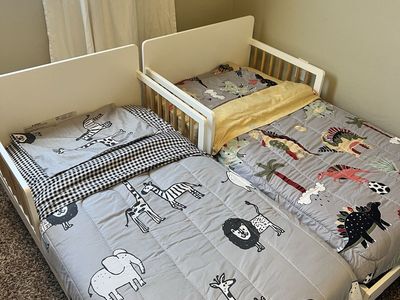 2 Toddler Beds with Bedding