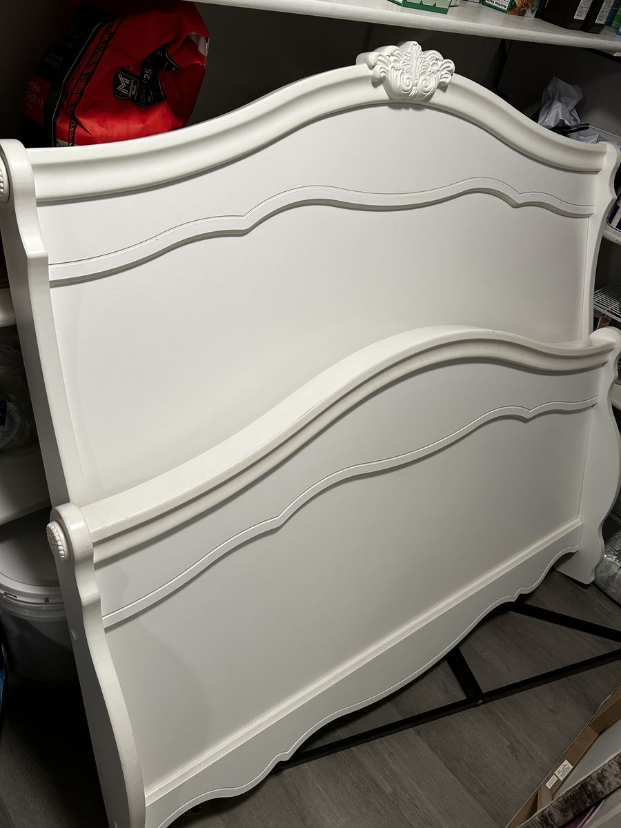 White Full Bed frame and head/foot boards