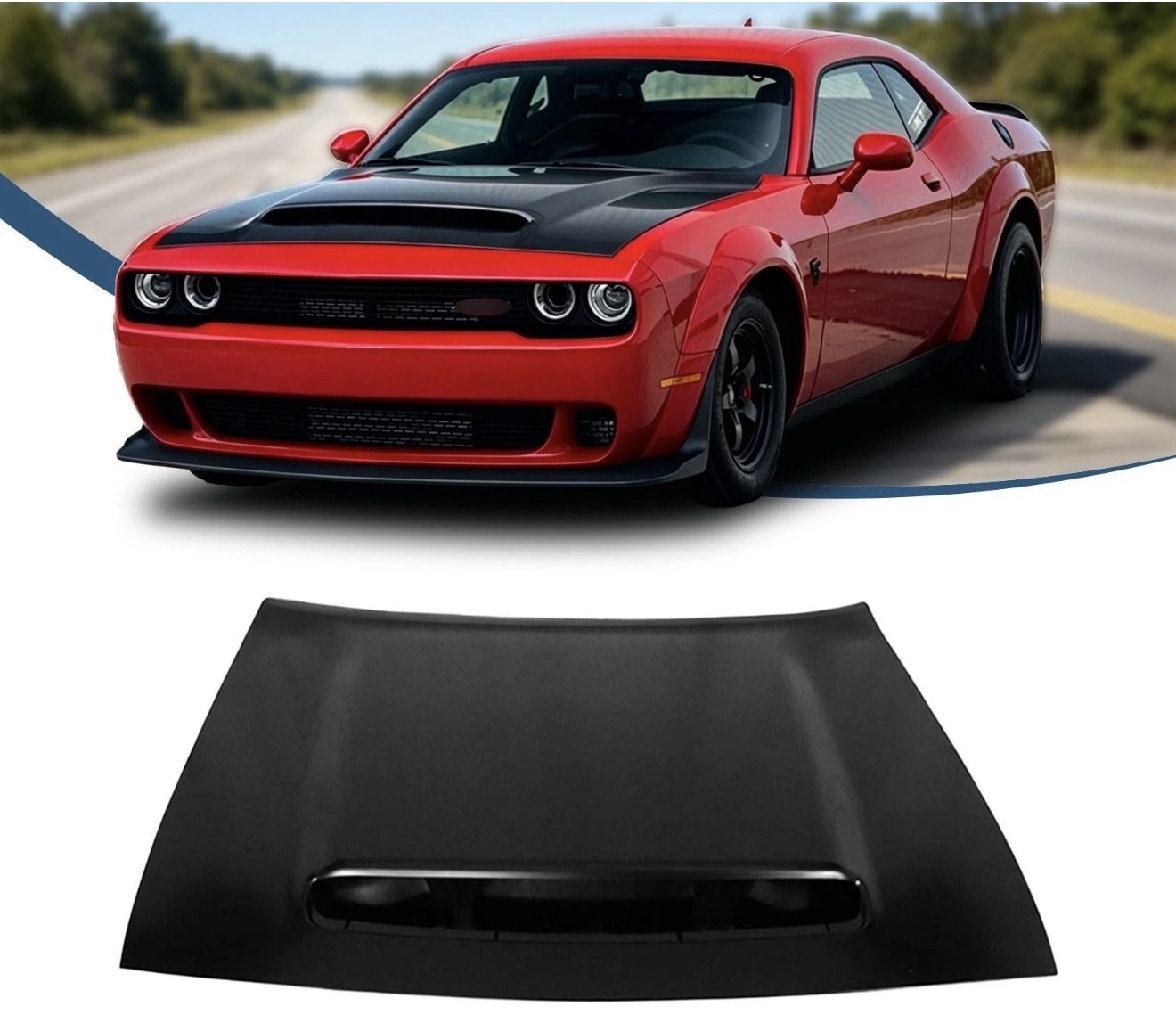 Fits 08-23 Dodge Challenger Demon Style Front Bumper Hood Aluminum