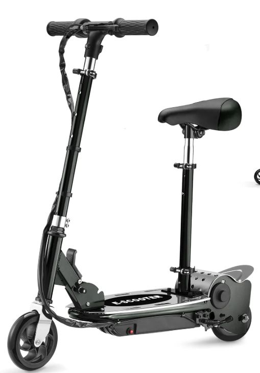 MAXTRA Upgraded Electric Scooter with Removable Seat for Kids Ages 6-12, Black