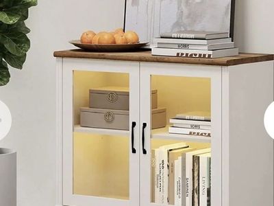 WAMPAT sideboard Buffet Cabinets whit Glass Door,Kitchen Storage Cabinet