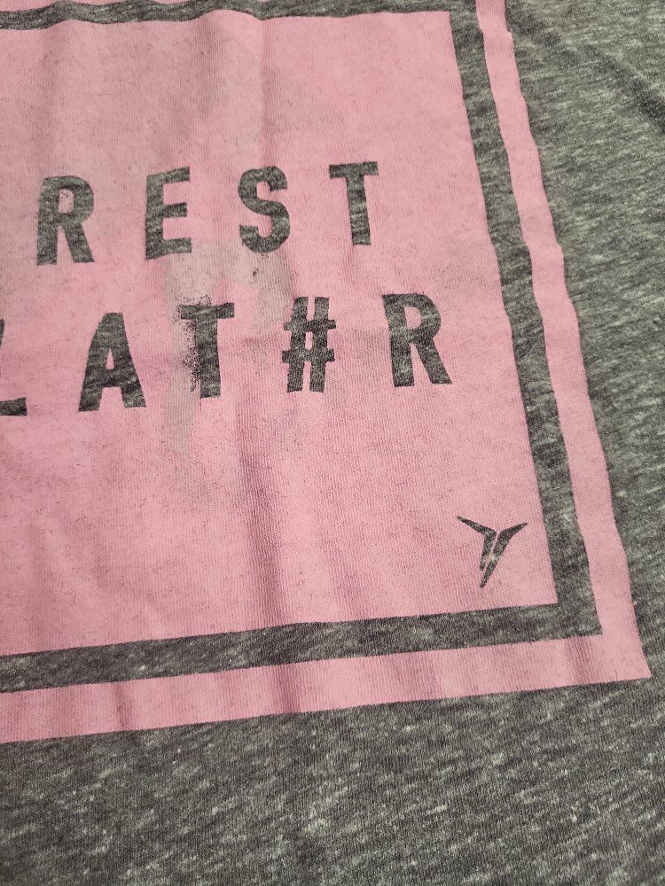 Old Navy Women's Gray Sleeveless Tank Top with Pink "REST LATER" Graphic - Size S