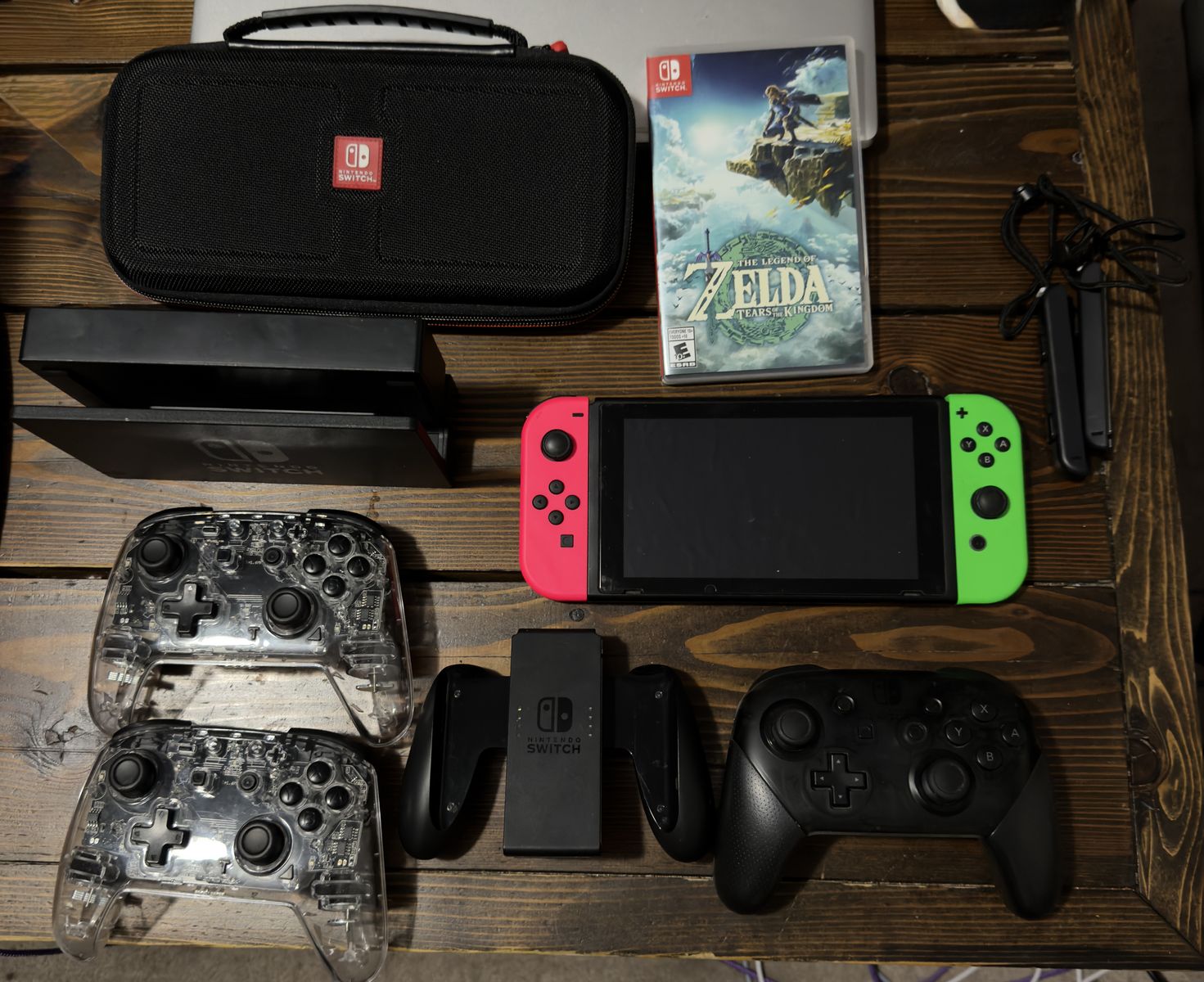 Nintendo Switch Console Bundle with Dock, Pro Controller, Case, and Zelda Tears of the Kingdom