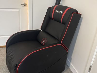 GVN Massage Gaming Recliner Chair – Black & Red LED
