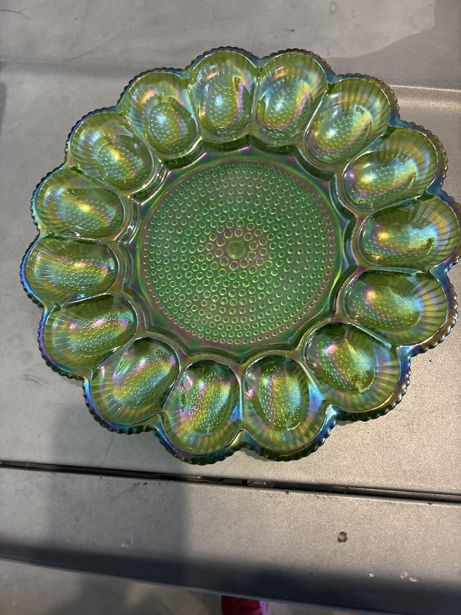 Vintage Green Carnival Dish