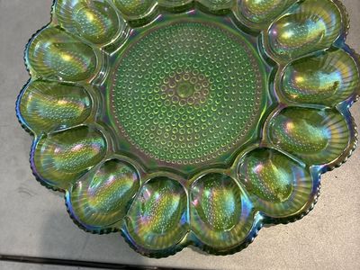 Vintage Green Carnival Dish