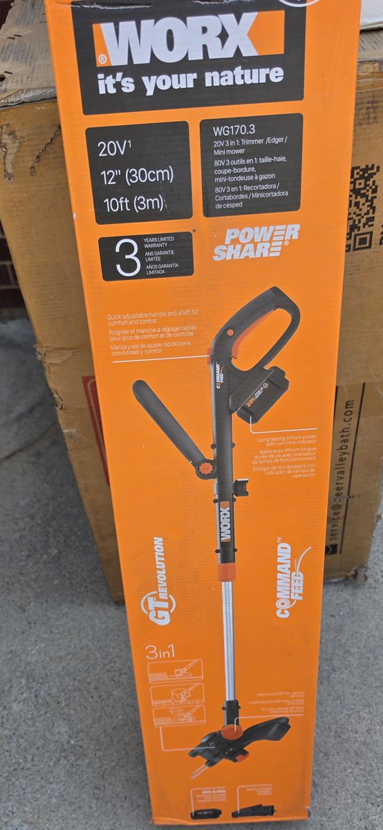 Worx 20V Power Share GT Revolution 12" 4.0Ah Weed String Trimmer